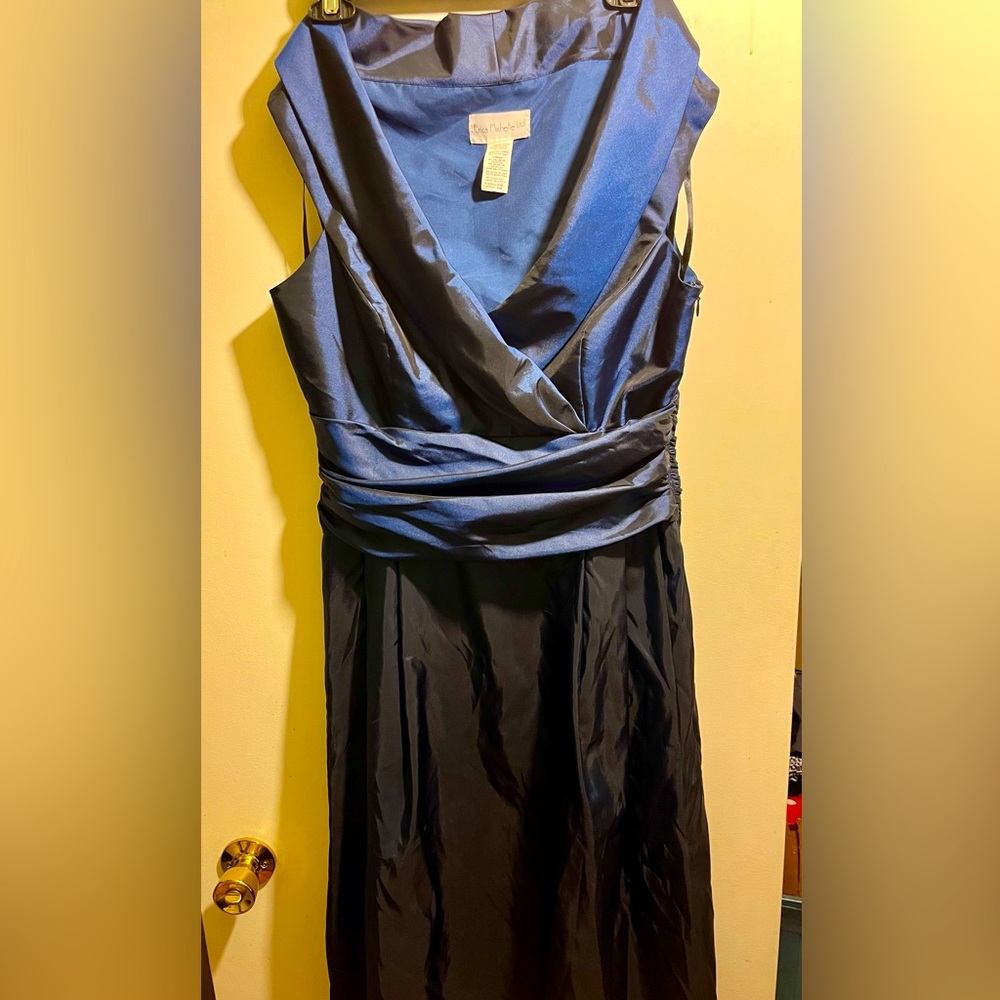 Royal Blue Satin Dress NWOT Ladies Size 12
